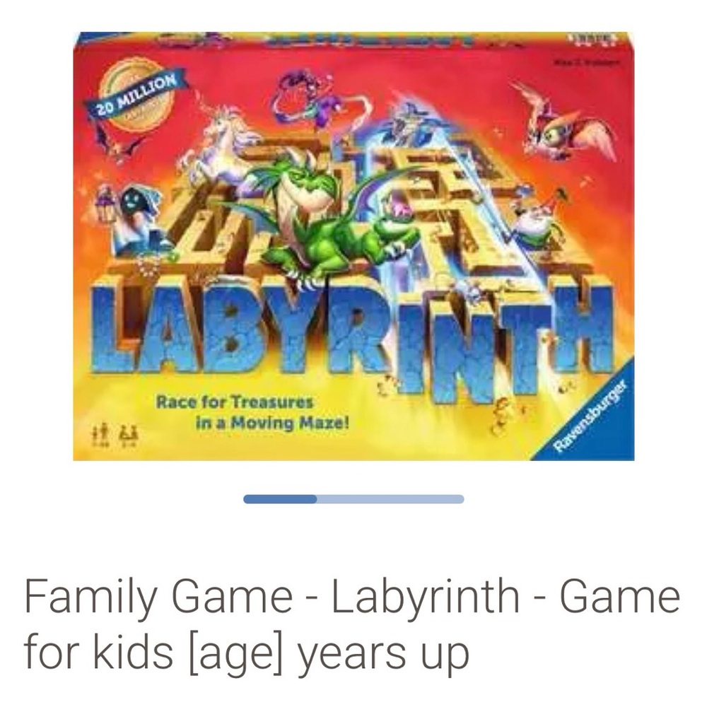 Ravensburger Labyrinth Game - Vibrant Red and Blue Adventure. New, sealed.